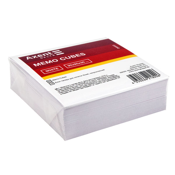 Kostka papierowa biała Delta D8003 90х90х30mm, nieklejona