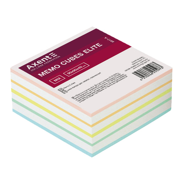 Kostka papierowa Axent Elite "Mix" 8017-A 90х90х40mm, klejona