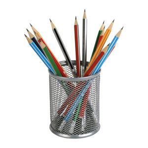 Pojemnik na długopisy Axent 2110-03-A okrągły, 80х80х100mm, metalowy, srebrny