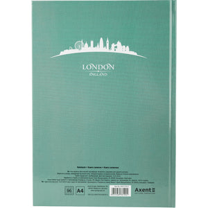 Notes Axent Maps London 8422-516-A, А4, 96 kartek, kratka, turkusowy