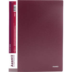 Display-book, 30 files, bordo