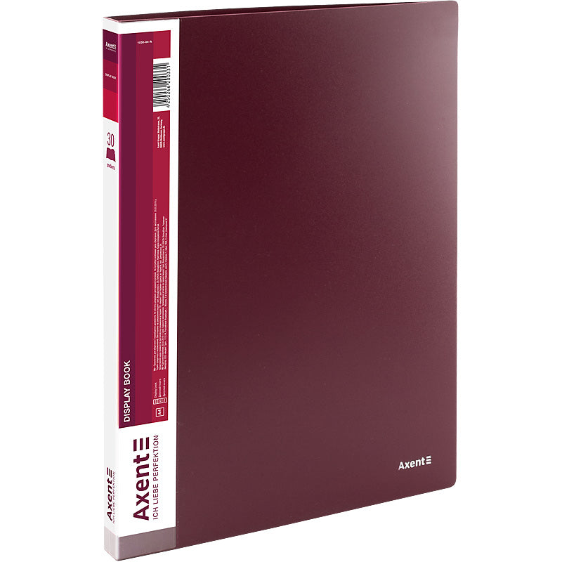 Display-book, 30 files, bordo