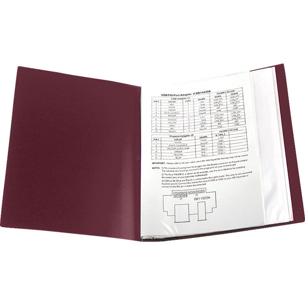 Display-book, 30 files, bordo