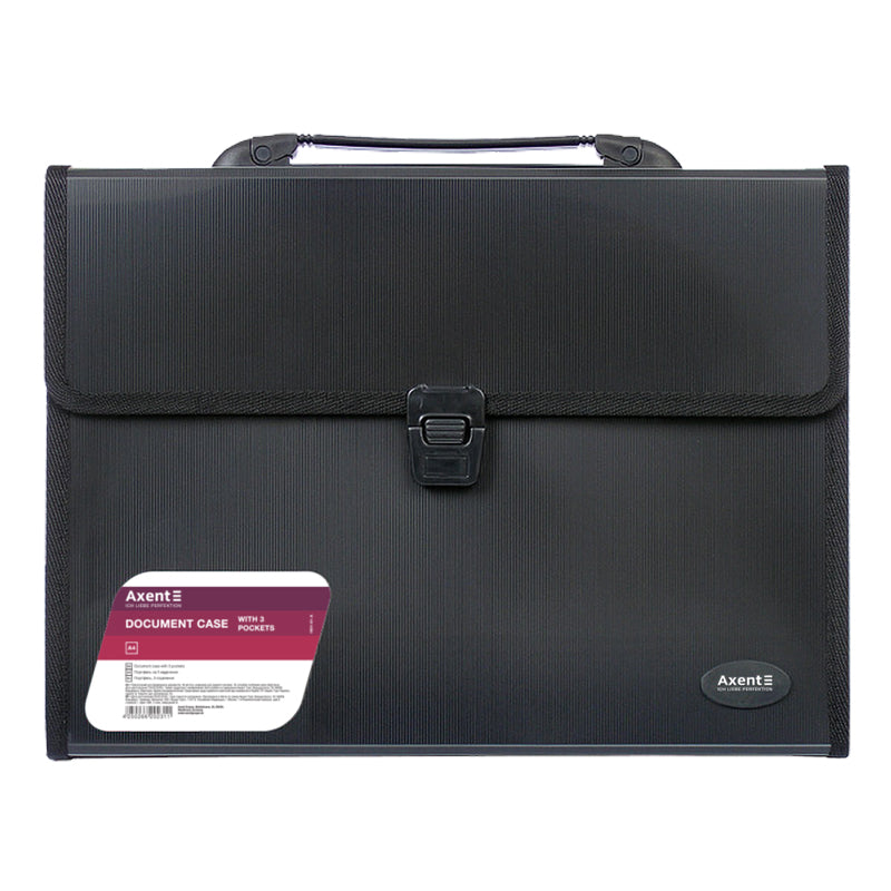 Briefcase А4 with 3 compartments, black
