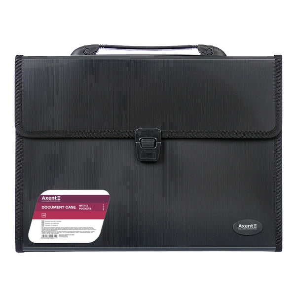 Briefcase А4 with 3 compartments, black