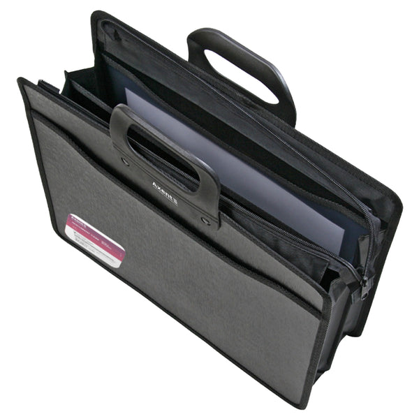 Briefcase В4, zipper closure, with 3 compartments, black