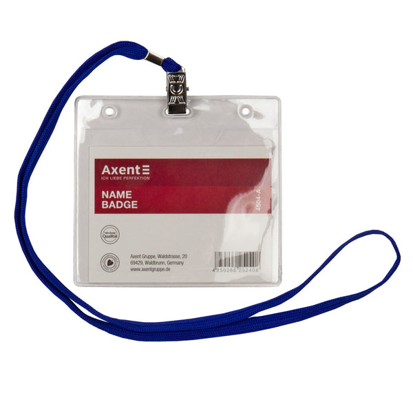 Name badge on a string Axent 4504-A, horizontal, clear