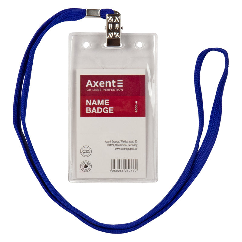 Name badge on a string Axent 4506-A, vertical, clear