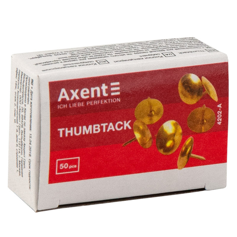 Push pins Axent 4202-A, copper-plated, 50 pcs.