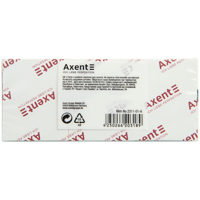 Sticky notes Axent 2311-01-A, 50x40mm