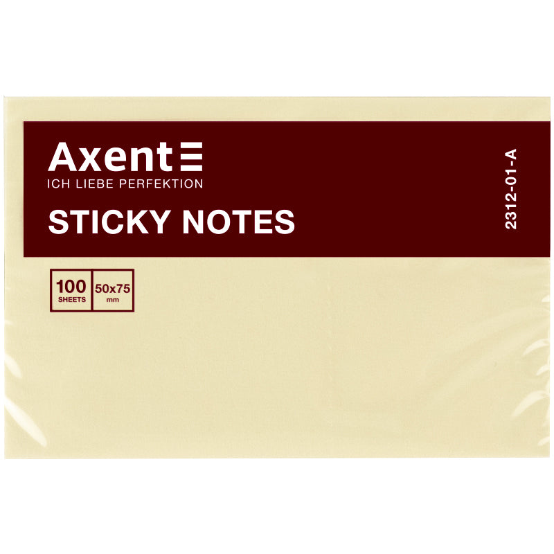 Sticky notes Axent 2312-01-A, 50x75mm
