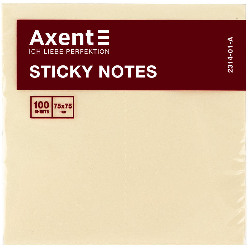 Sticky notes Axent 2314-01-A, 75x75mm