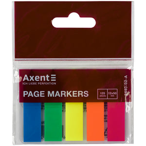 Page markers Axent 2440-02-A, plastic, neon 5х12х50 mm,125 pcs, arrow flags