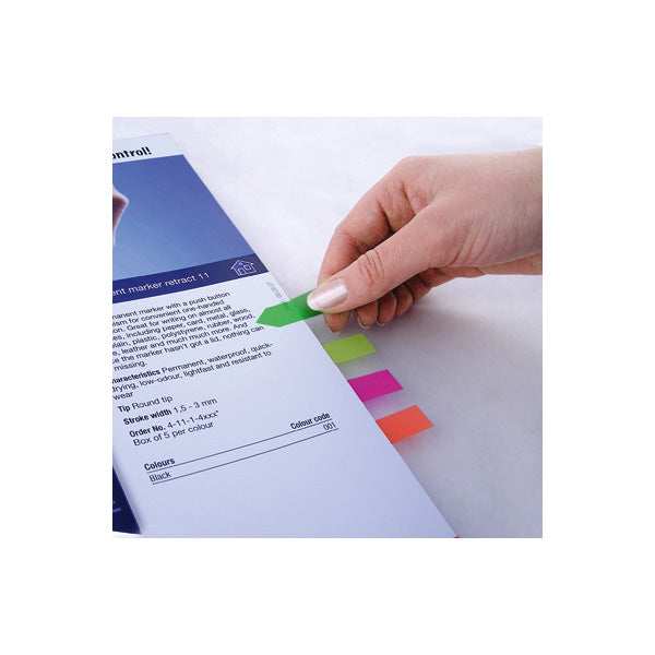 Page markers Axent 2440-02-A, plastic, neon 5х12х50 mm,125 pcs, arrow flags