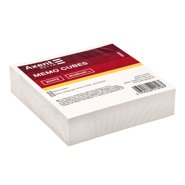 Kostka papierowa biała Delta D8002 80х80х20mm, klejona