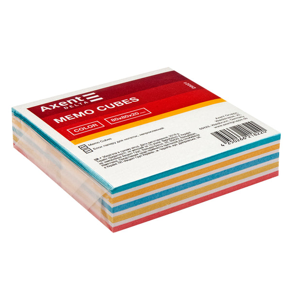 Kostka papierowa Delta "COLOR" D8021 80х80х20mm, nieklejona
