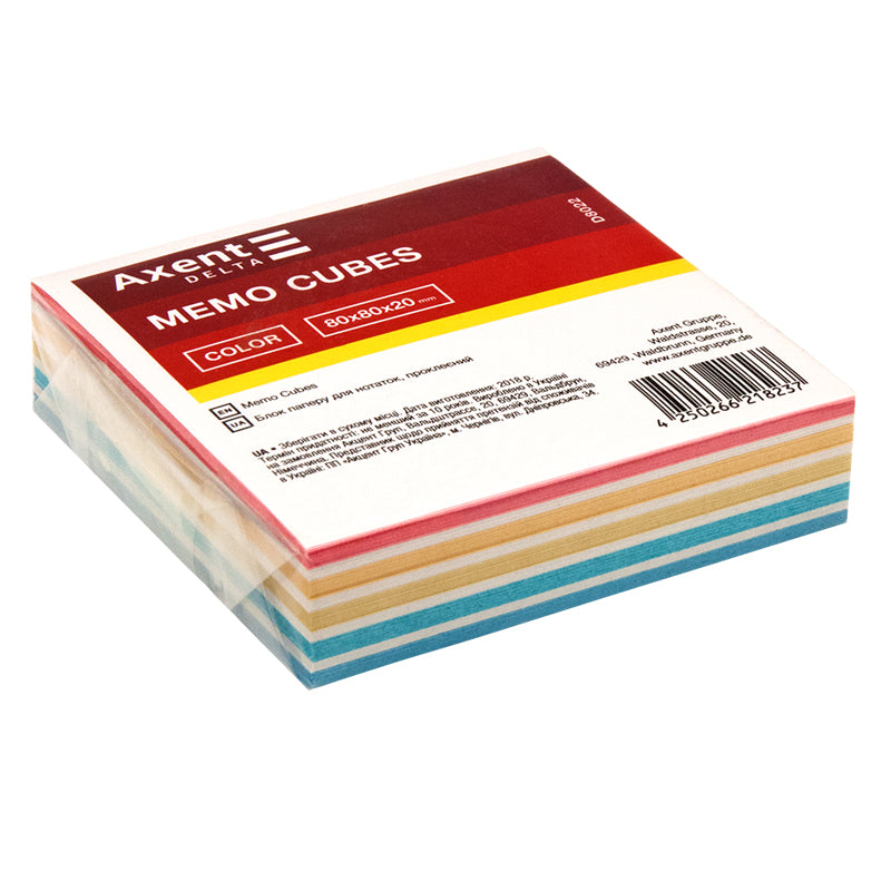 Note paper Delta "COLOR" D8022, 80Х80Х20mm, glued