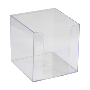 Cube paper holder Delta D4005-27, 90x90x90 mm, transparent