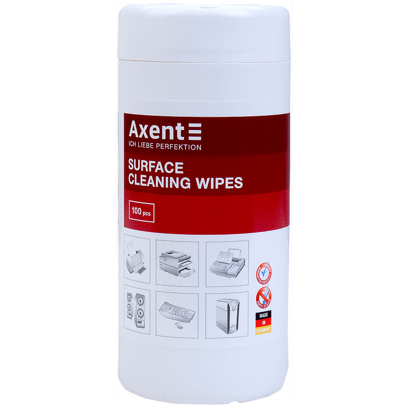 Office equipment wet wipes Axent 5301-A, 100 pcs.