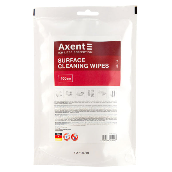 Office equipment wet wipes Axent 5311-A, replaceable, 100 pcs.