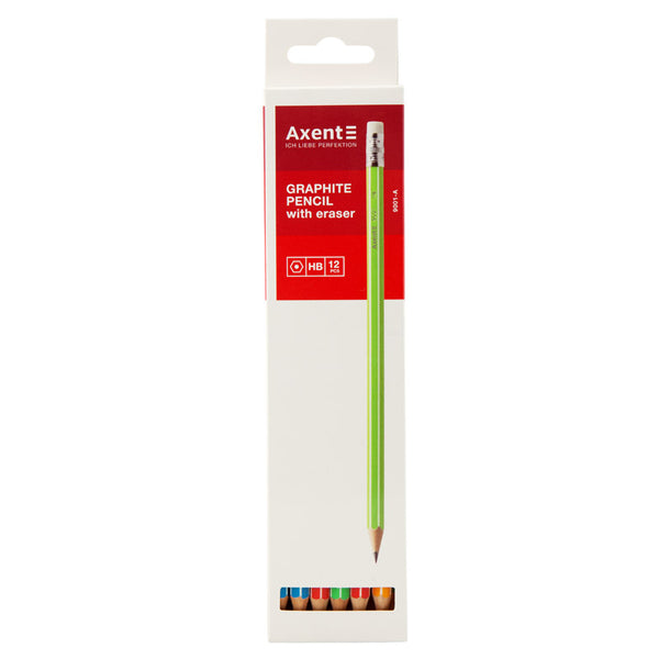 Graphite pencil with eraser Axent 9001-A, НВ, 2.2 mm