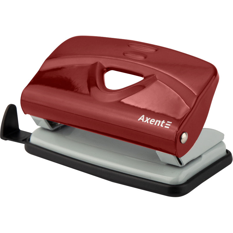 Hole punch Axent Exakt-2 3910-06-A, metal, 10 sheets, red