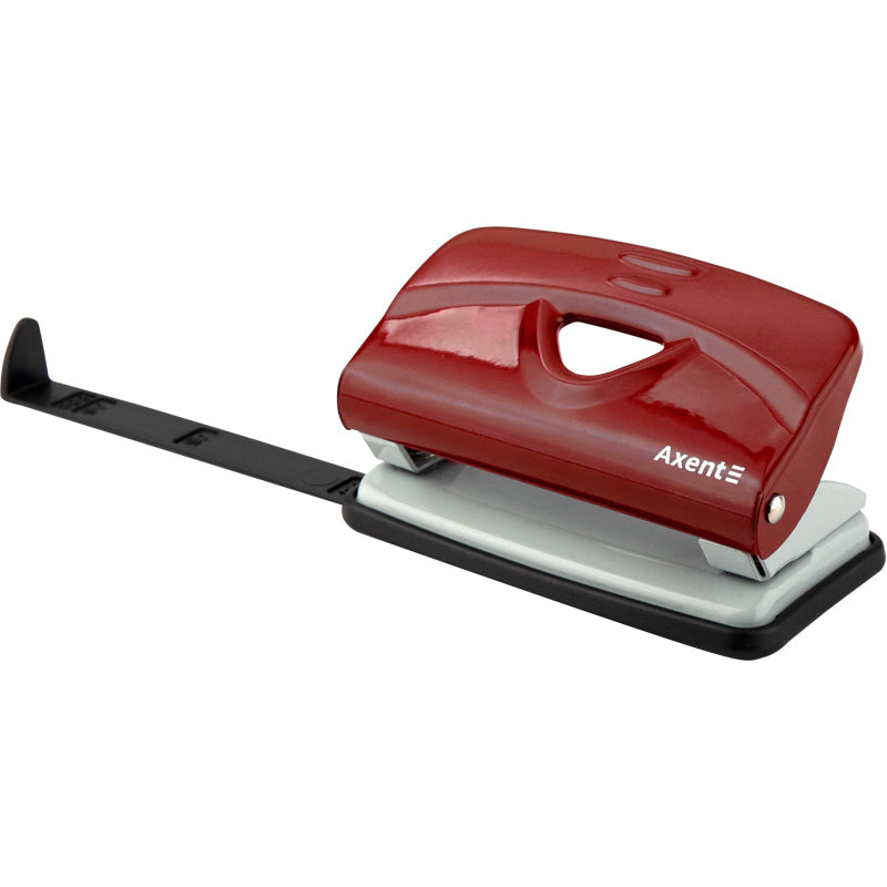 Hole punch Axent Exakt-2 3910-06-A, metal, 10 sheets, red