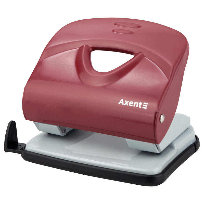 Hole punch Axent Exakt-2 3930-06-A, metal, 30 sheets, red