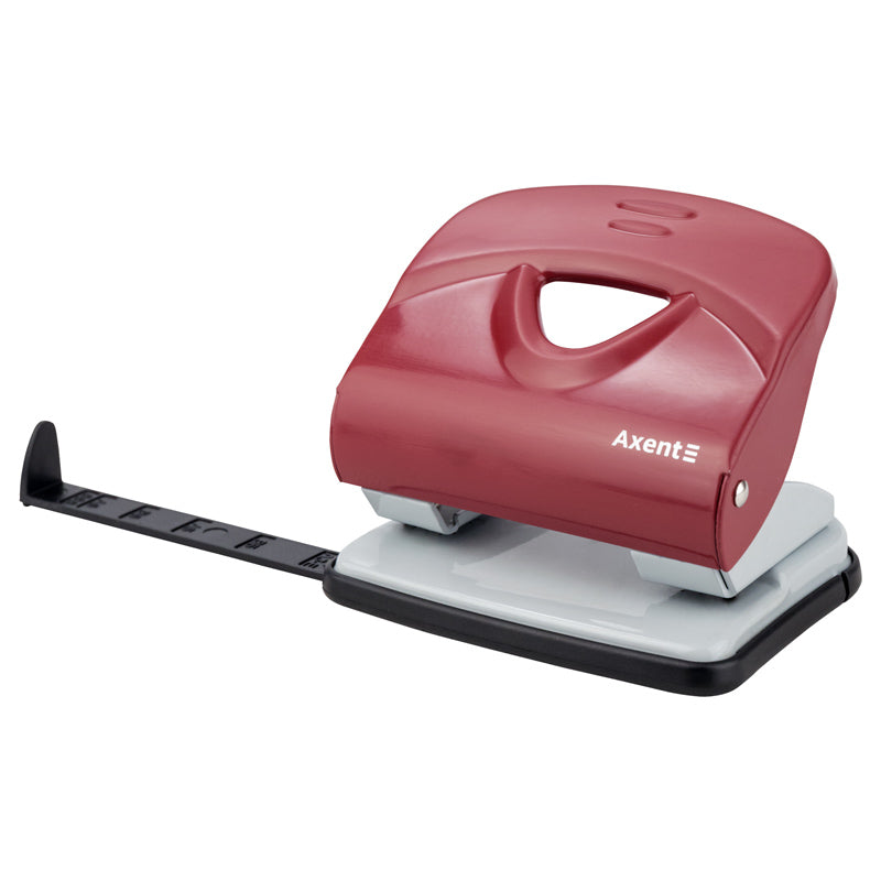Hole punch Axent Exakt-2 3930-06-A, metal, 30 sheets, red
