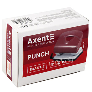 Dziurkacz Axent Exakt-2 3930-06-A, metalowy, 30 kartek, czerwony