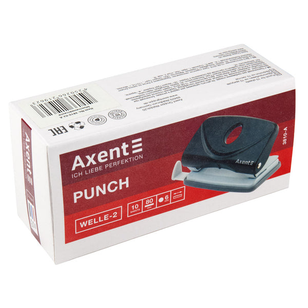 Dziurkacz Axent Welle-2 3810-01-A, plastikowy, 10 kartek, czarny