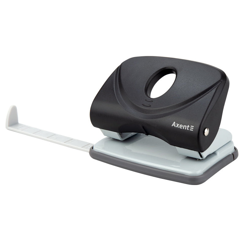 Hole punch Axent Welle-2 3820-01-A, plastic top, 20 sheets, black