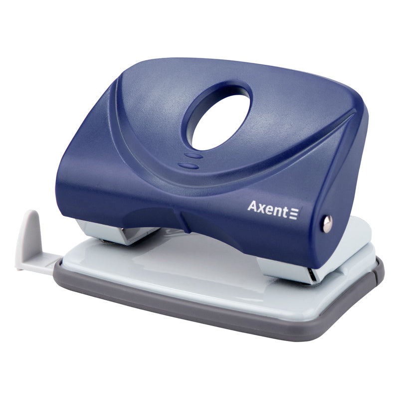Hole punch Axent Welle-2 3820-02-A, plastic top, 20 sheets, blue
