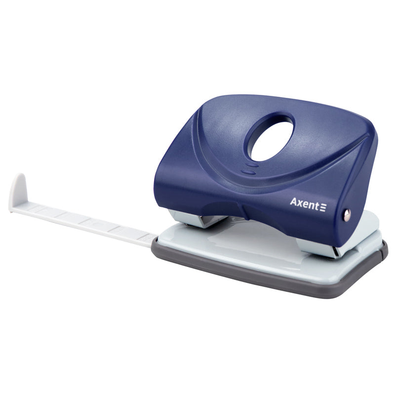 Hole punch Axent Welle-2 3820-02-A, plastic top, 20 sheets, blue