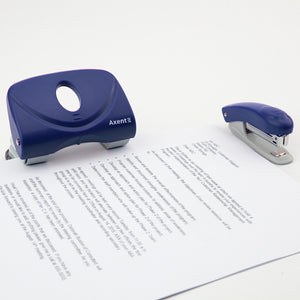 Hole punch Axent Welle-2 3820-02-A, plastic top, 20 sheets, blue
