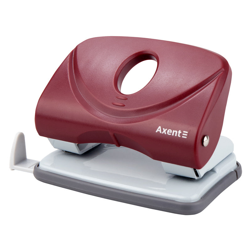 Hole punch Axent Welle-2 3820-06-A, plastic top, 20 sheets, red