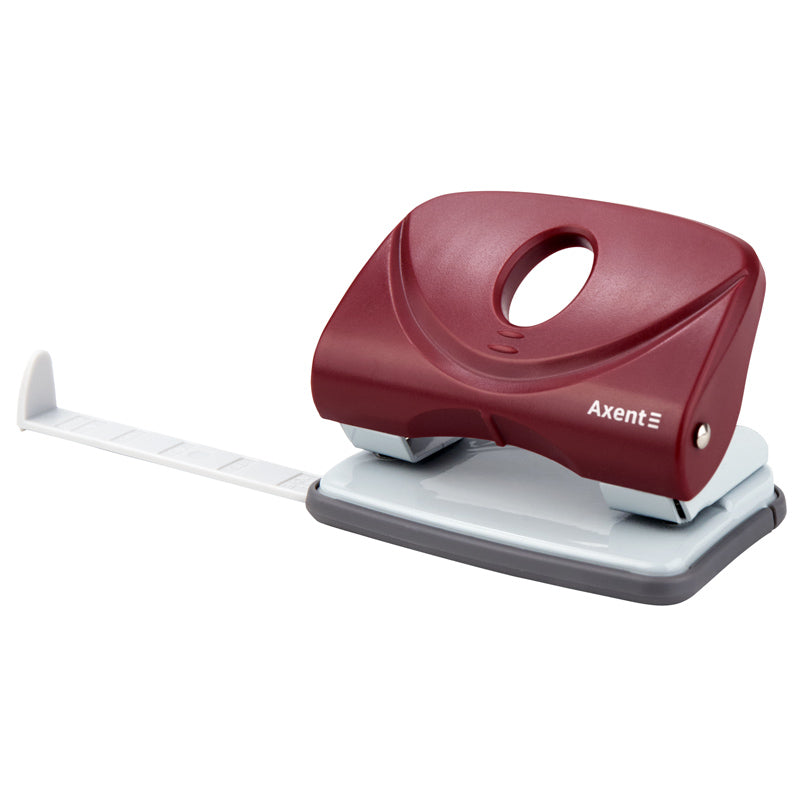 Hole punch Axent Welle-2 3820-06-A, plastic top, 20 sheets, red