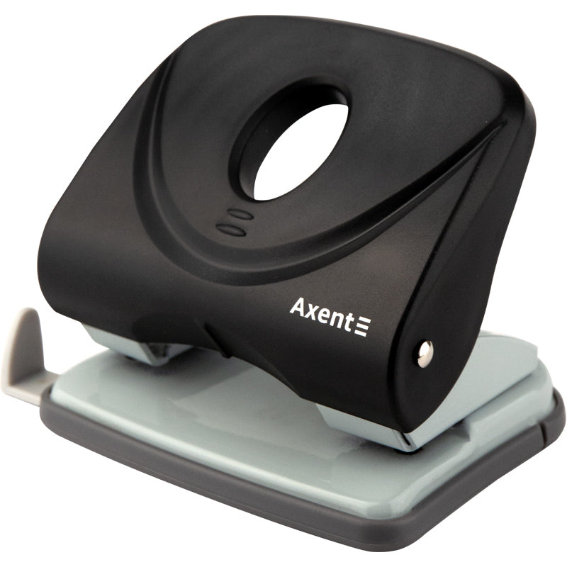 Hole punch Axent Welle-2 3830-01-A, plastic top, 30 sheets, black