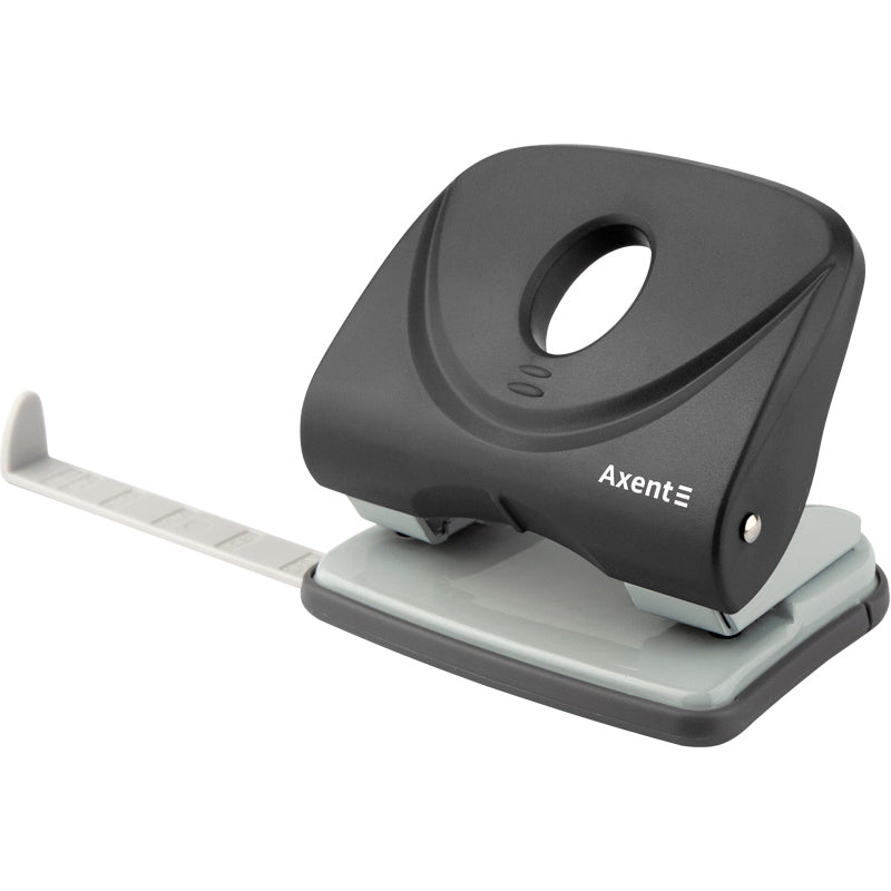 Hole punch Axent Welle-2 3830-01-A, plastic top, 30 sheets, black