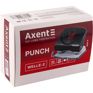 Dziurkacz Axent Welle-2 3830-01-A, plastikowy, 30 kartek, czarny