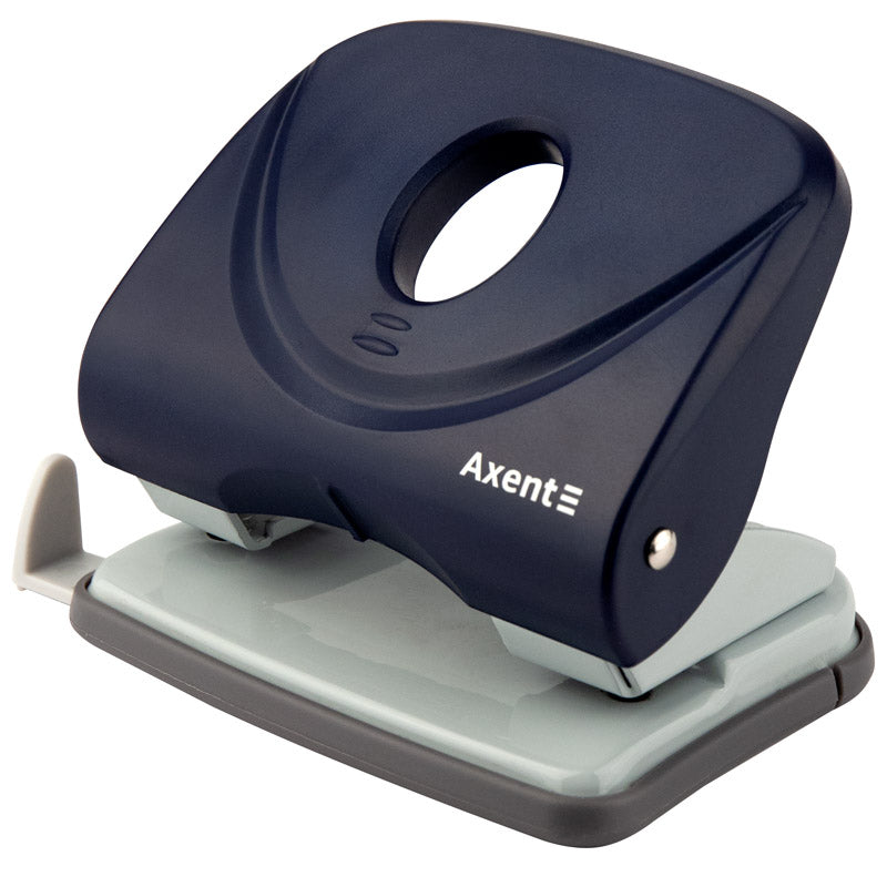 Hole punch Axent Welle-2 3830-02-A, plastic top, 30 sheets, blue