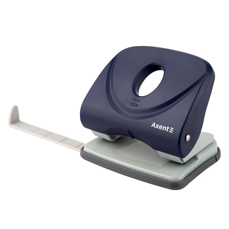 Hole punch Axent Welle-2 3830-02-A, plastic top, 30 sheets, blue