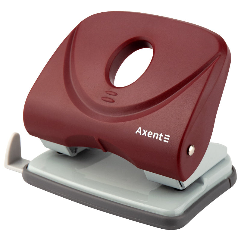 Hole punch Axent Welle-2 3830-06-A, plastic top, 30 sheets, red