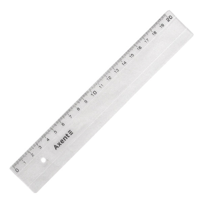 Ruler Axent 7320-A, plastic, 20cm, clear