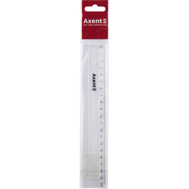 Ruler Axent 7320-A, plastic, 20cm, clear