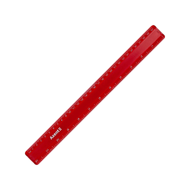 Ruler Axent 7530-A, plastic, 30cm, matt, burgundy
