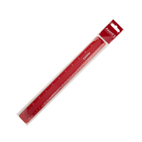 Ruler Axent 7530-A, plastic, 30cm, matt, burgundy
