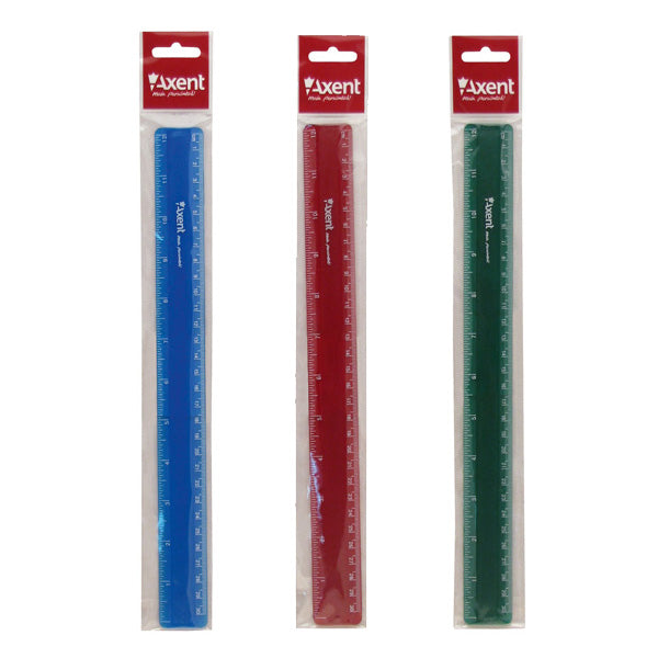 Ruler Axent 7530-A, plastic, 30cm, matt, burgundy