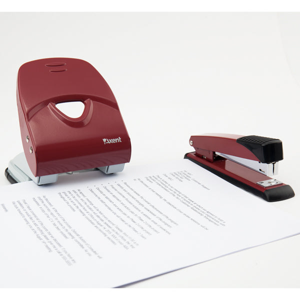 Dziurkacz Axent Exakt-2 3940-06-A, metalowy, 40 kartek, czerwony