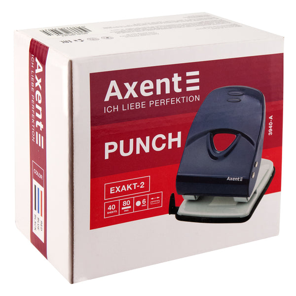 Dziurkacz Axent Exakt-2 3940-01-A, metalowy, 40 kartek, czarny